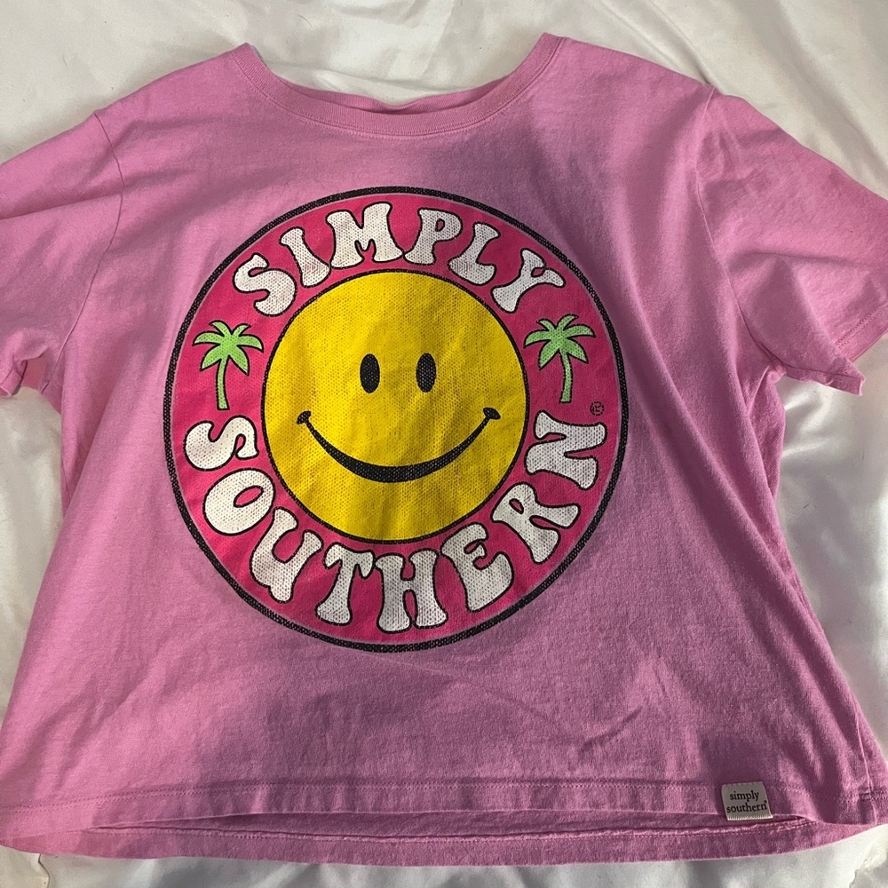 Pink Simply Southern Smiley Tee